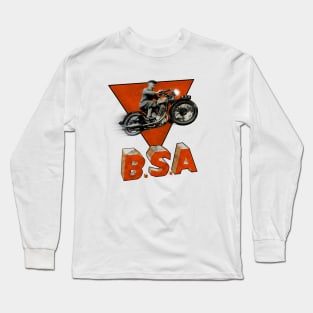 Vintage BSA Motorcycle Advertising Long Sleeve T-Shirt